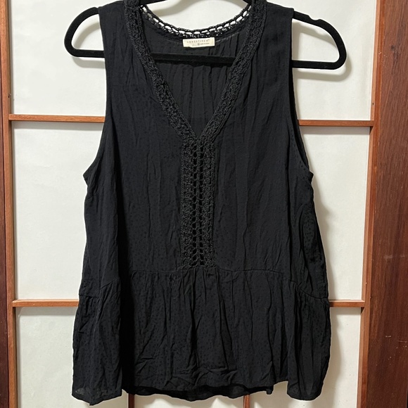 Lovestitch Boho Black Sleeveless Blouse - Picture 1 of 8